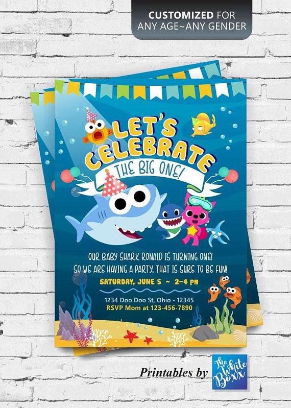 Baby Shark theme birthday invite for your boy / girl - Any ... Baby Shark theme birthday invite for your boy / girl - Any ...