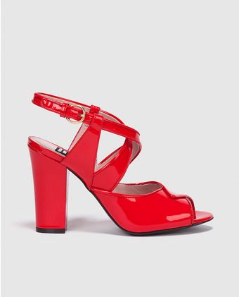 Rojas Moschino Charol Sandalias Mujer Boutique Tacón De 8nkXP0NwO