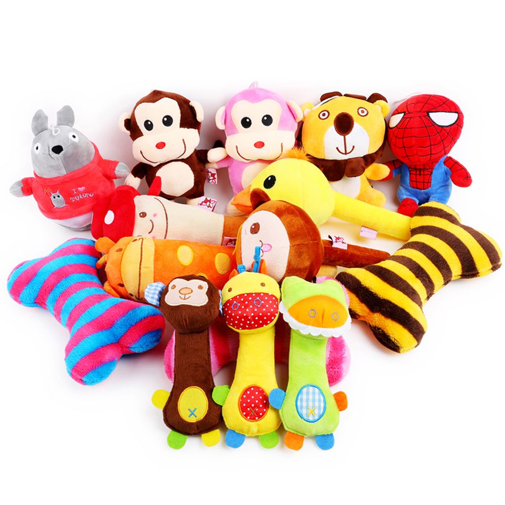 Squeaky Dog Plush Toys Small Cat Puppy Pet Dog Chew Toys Cartoon