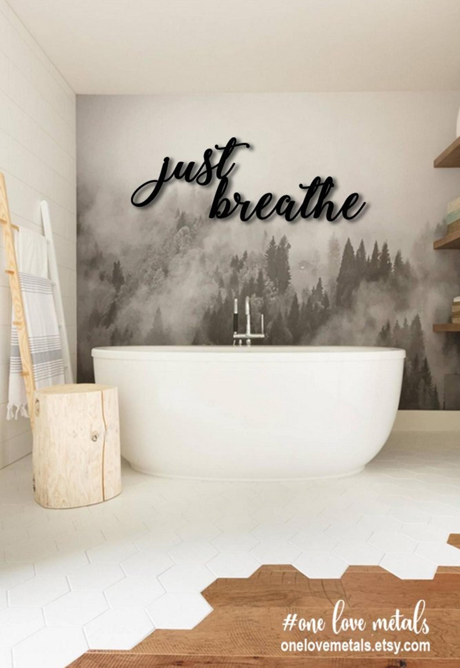 just breathe office wall art