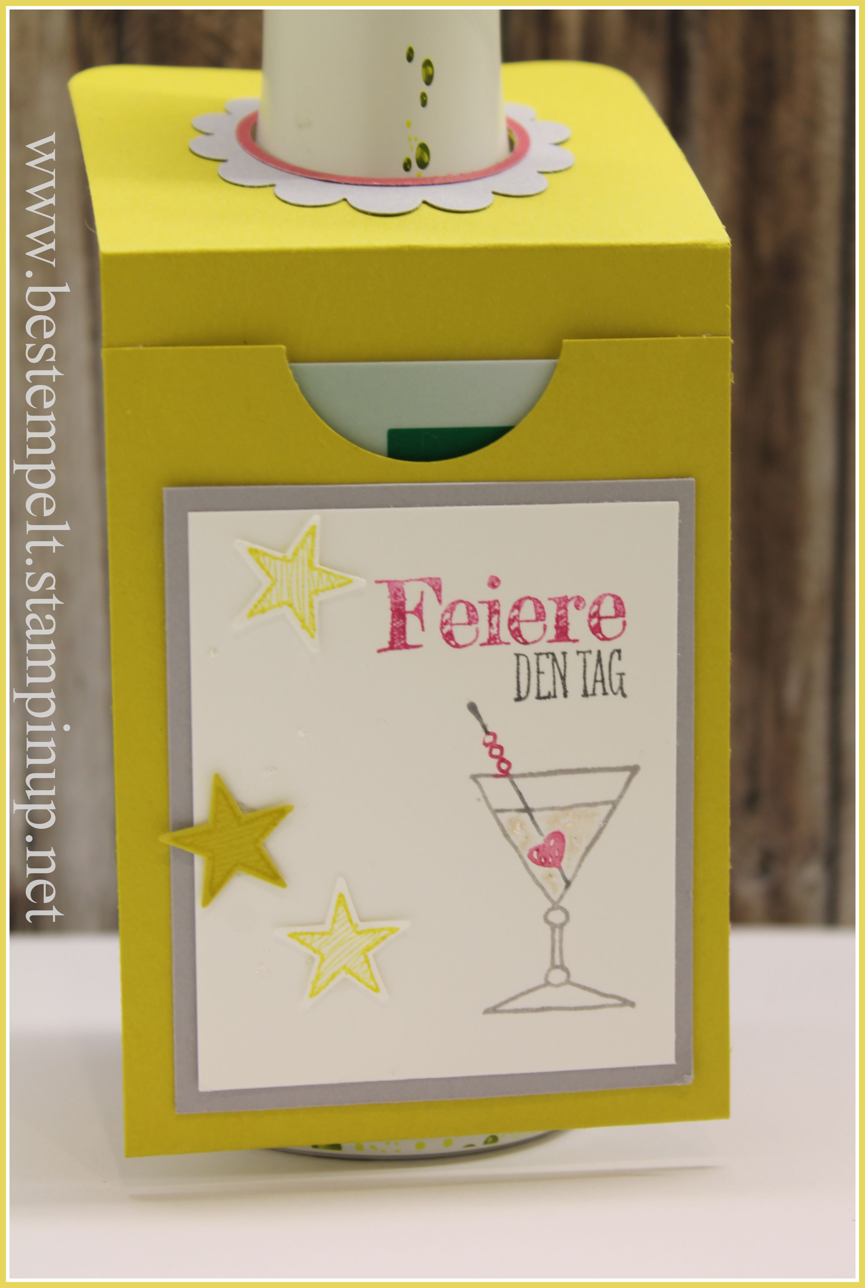 Stampin Up! giftcard, Flaschenanhänger, Traumpaar, Spruchreif