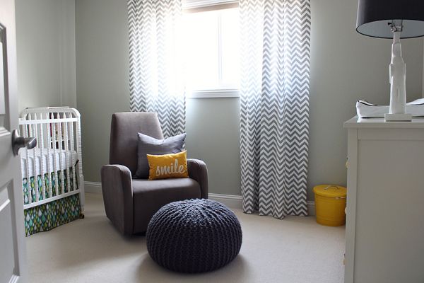 Neutral Gray And Yellow Nursery Home Kid S Rooms Pinterest Chevron Curtains Gray White Yellow Turquoise Neutral Nursery Ideas Baby Chandelier Crib Calligraphy Decorative Pillows