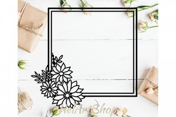 Download Floral square frame svg | Floral, Floral border, Design ...