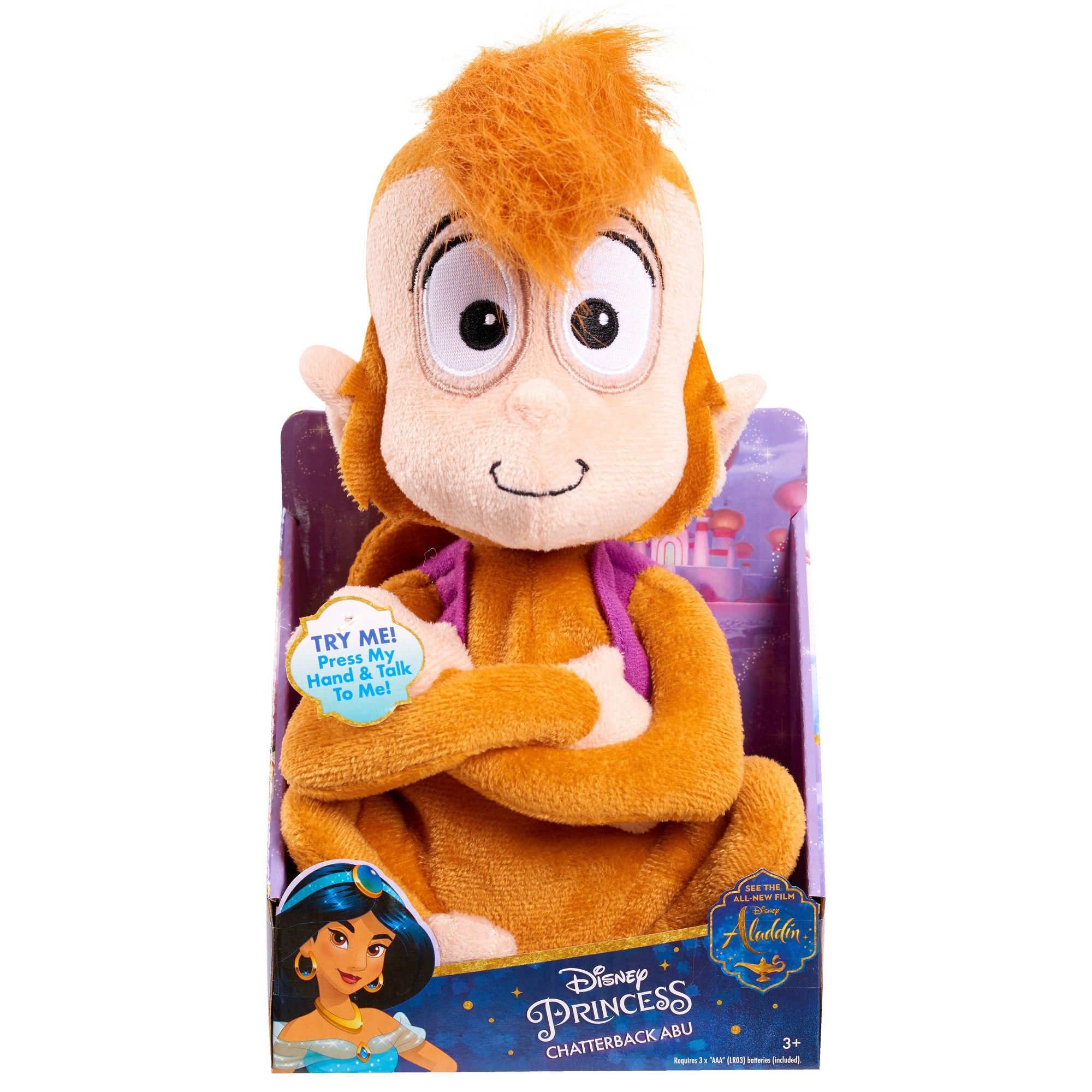 Official Disney Store Aladdin Abu The Monkey Chatterback Talking Soft Plush Toy