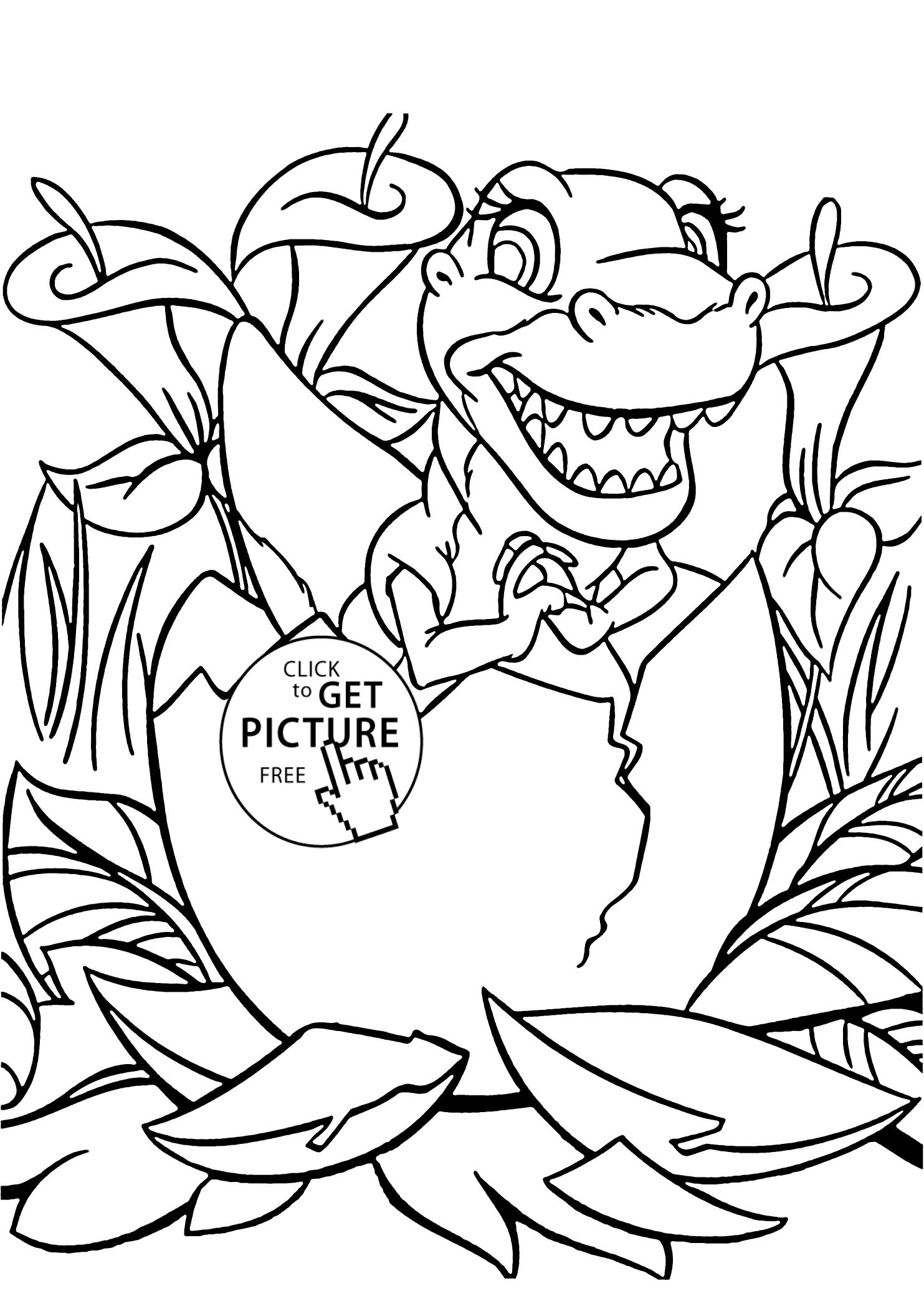 Little REX coloring pages for kids, printable free Land before time