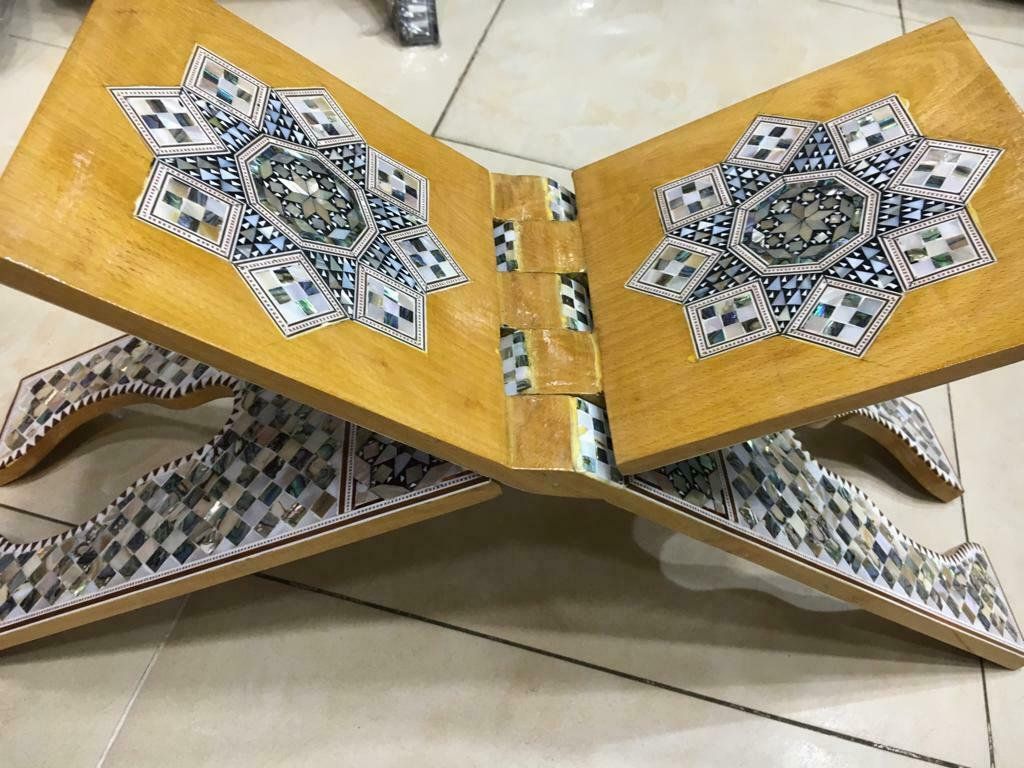 Handmade Wood Muslim Quran Holder Stand Inlaid Mother Of Pearl 20 Quranholder Antiquequranholder Antiquebookstand Fo Handmade Wood Muslim Quran Handmade