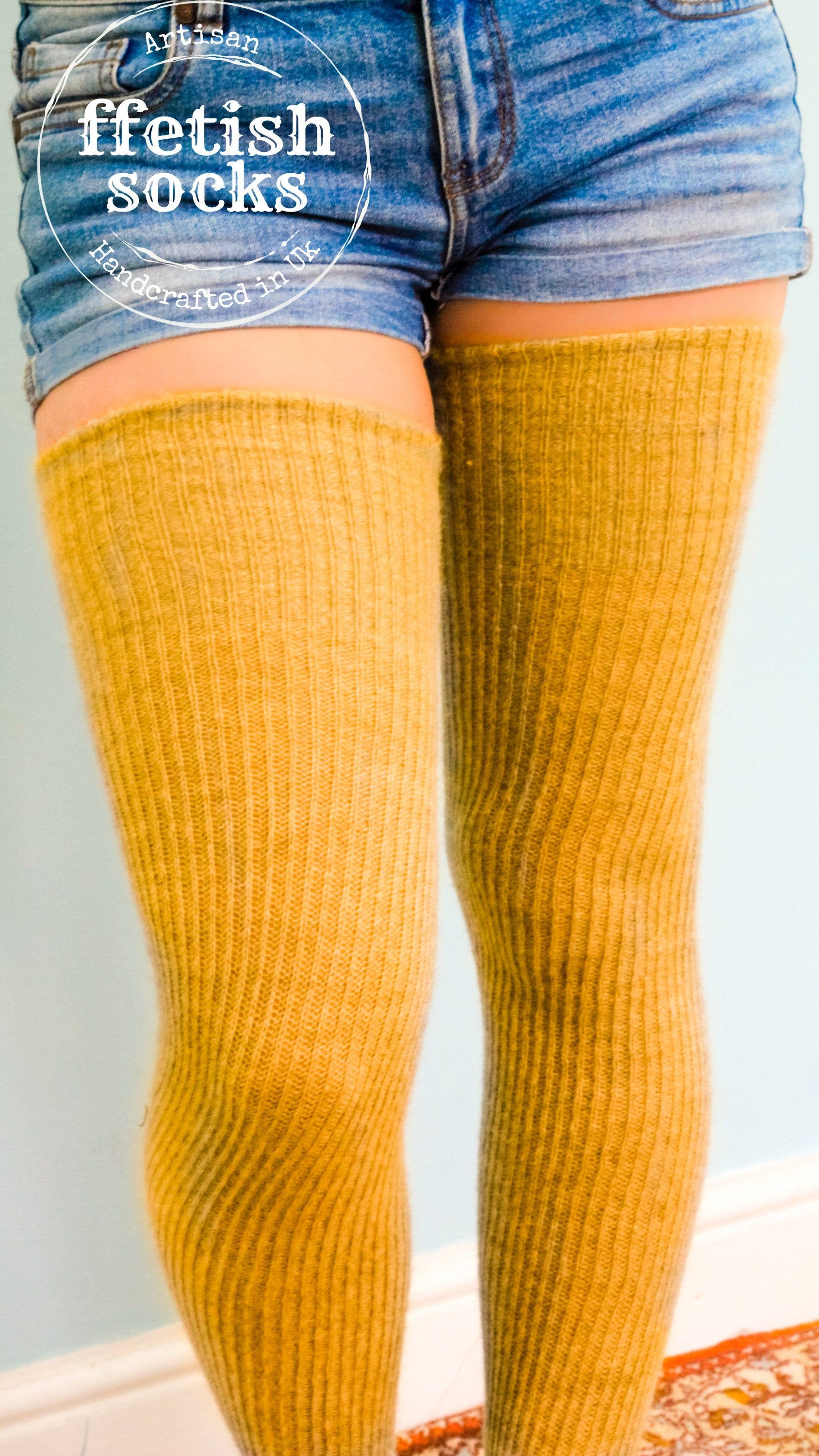 AUTUMN Antique MUSTARD Thigh High Wool Socks Extra Long | Etsy UK ...