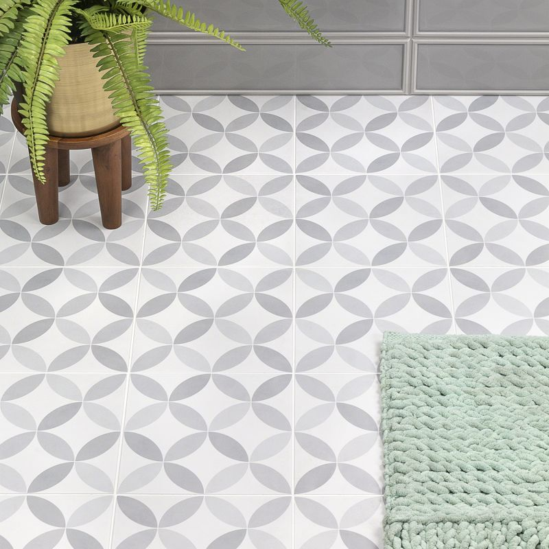 Norwalk Floor Deco Gray 8x8 Matte Porcelain Tile Norwalk Floor Deco Gray 8x8 Matte Porcelain Tile