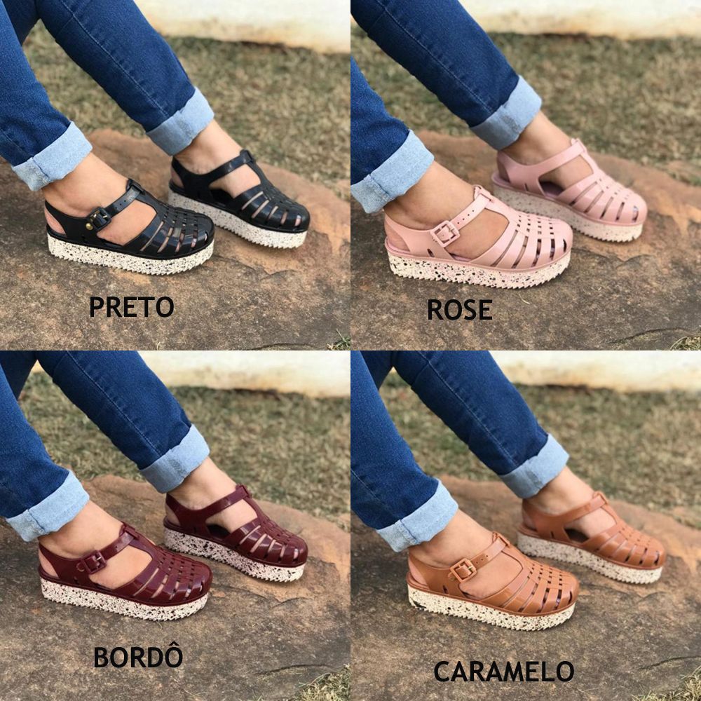 Sandália Plataforma Platform Flatform Tratorada Melissa Aranha – Várias Cores – Todamulher.com.br | Sandália plataforma, Flatform, Melissa de salto