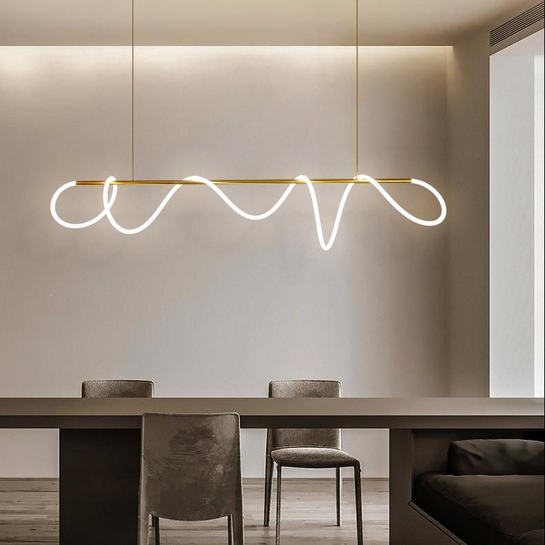 (1) Curl Curl Modern Squiggle Adjustable 150cm Linear Suspension Pendant – zlights Linear Lighting, Lighting Trends, Unique Lighting, Modern Lighting Chandeliers, Custom Lighting, Linear Suspension, Suspension Design, Kitchen Island Dining Table, Custom Canopy