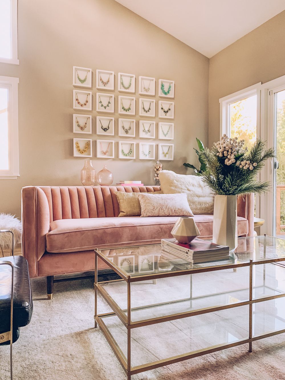 Chic and Modern Blush Pink Living Room Pink living room