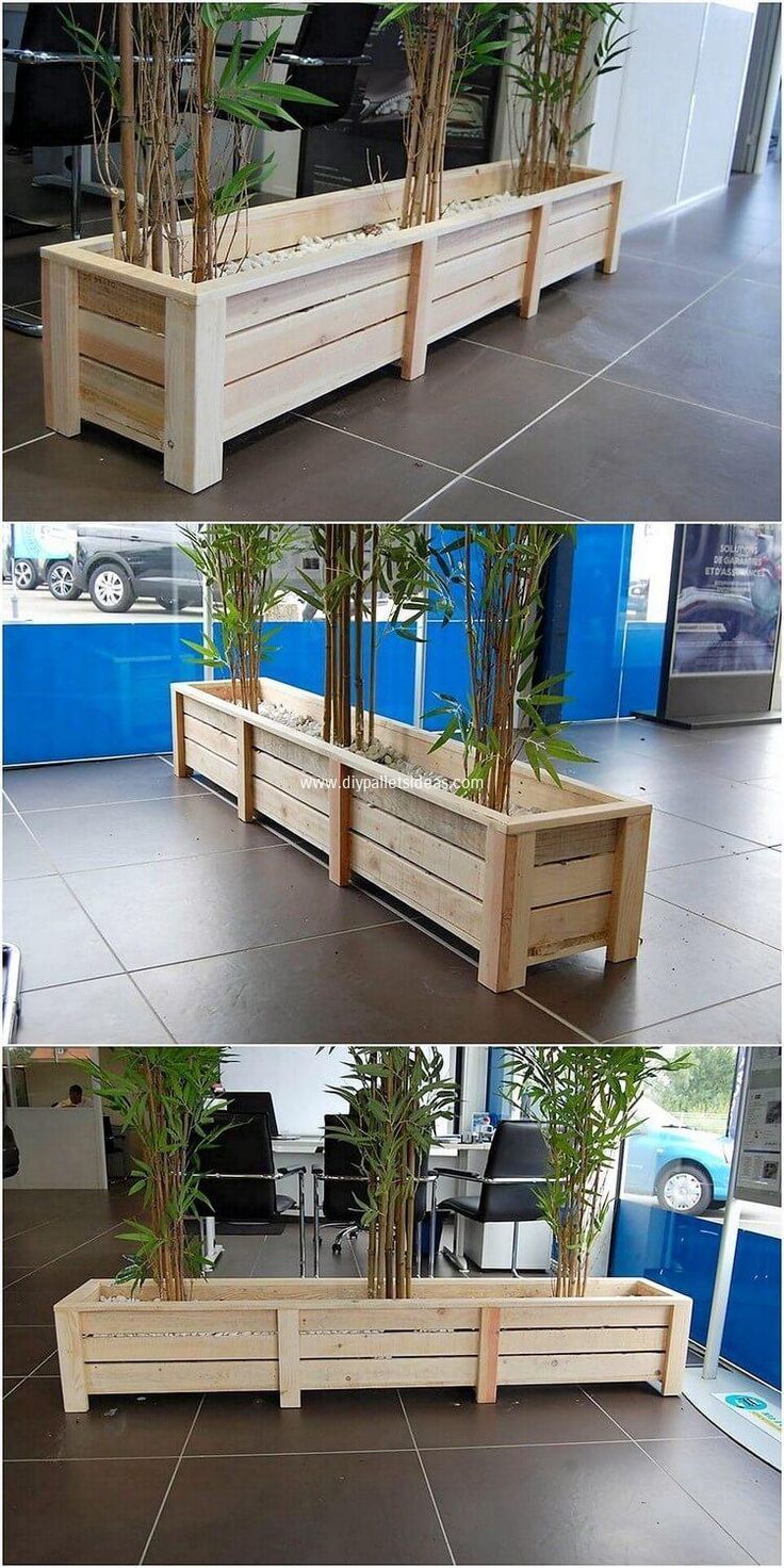 Clever DIY Wood Pallet Projects That Are Easy to Copy This is much an amazingly unique and innovative looking wood pallet creation for your garden. This planter creation is somehow giving out the shaping effect stylishness. Its planks have been painted in the hues of the wood shades that makes it look so muc The post Clever DIY Wood Pallet Projects That Are Easy to Copy appeared first on Pallet Diy. Diy Garden, Garden Boxes Diy, Diy Planter Box, Pallet Garden, Diy Planters, Garden Ideas, Wood Pallet Planters, Planter Ideas, Diy Wood Pallet Projects