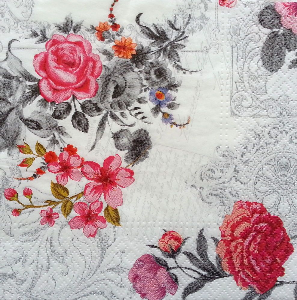 Craft// Party for Decoupage //Magnolia 4 x Single Vintage Table Paper Napkins