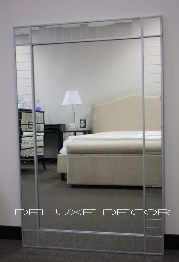 Modern Silver Framed Large Wall Mirror With Tile Border 1543 1300 X 840mm Deluxedecor Com Oversized Mirrors Mirror Wall Oversized Mirrors, Extra Large Mirror Wall Tiles