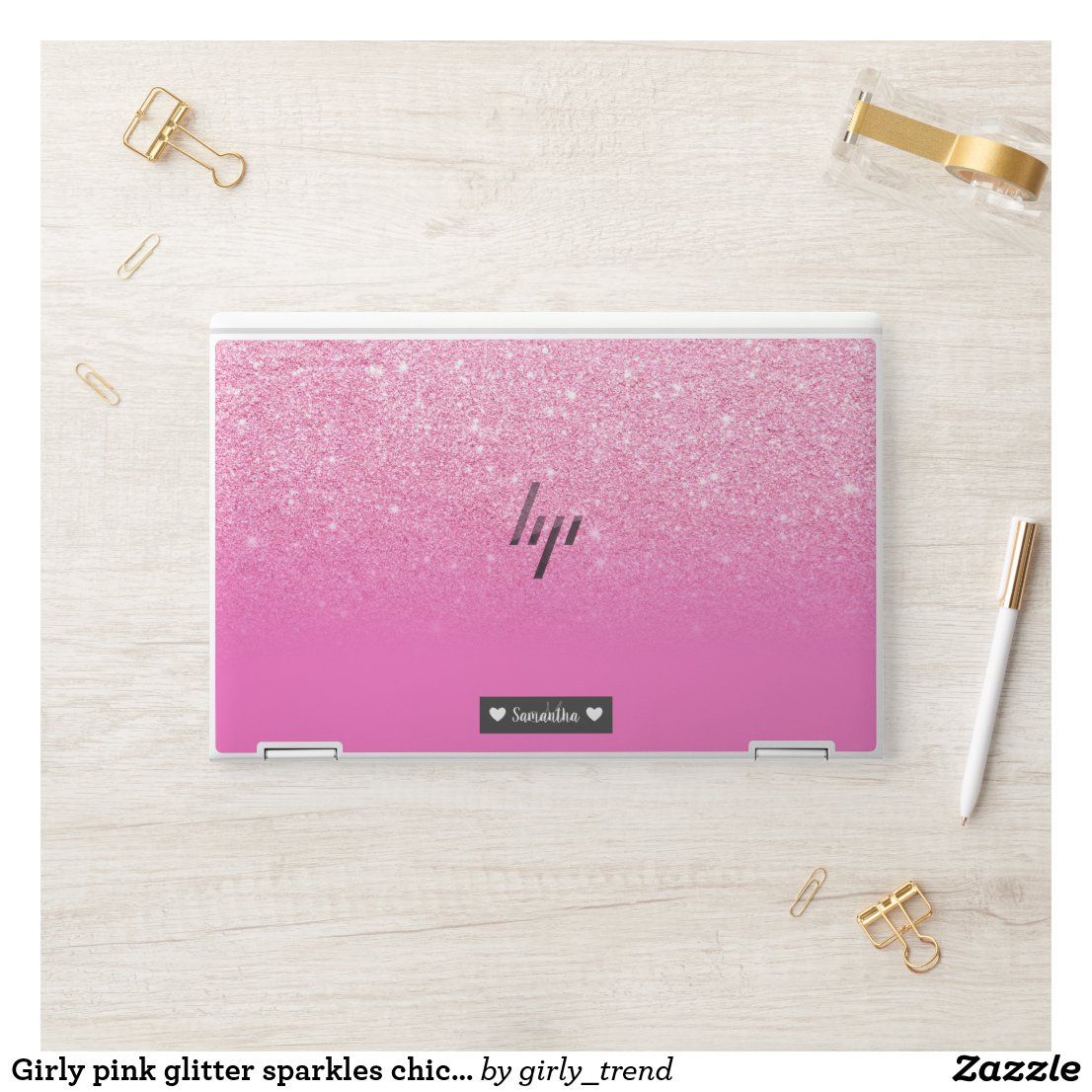 Girly Pink Glitter Sparkles Chic Ombre Gradient HP Laptop Skin Zazzle girly-pink-glitter-sparkles-chic-ombre-gradient-hp-laptop-skin-zazzle
