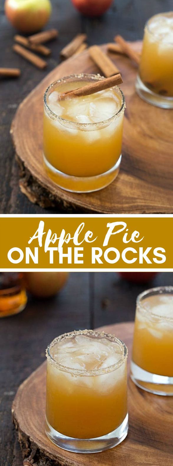 Apple pie on the Rocks #thanksgiving #christmas #drinks #apple #cocktails #thanksgivingdrinksalcohol