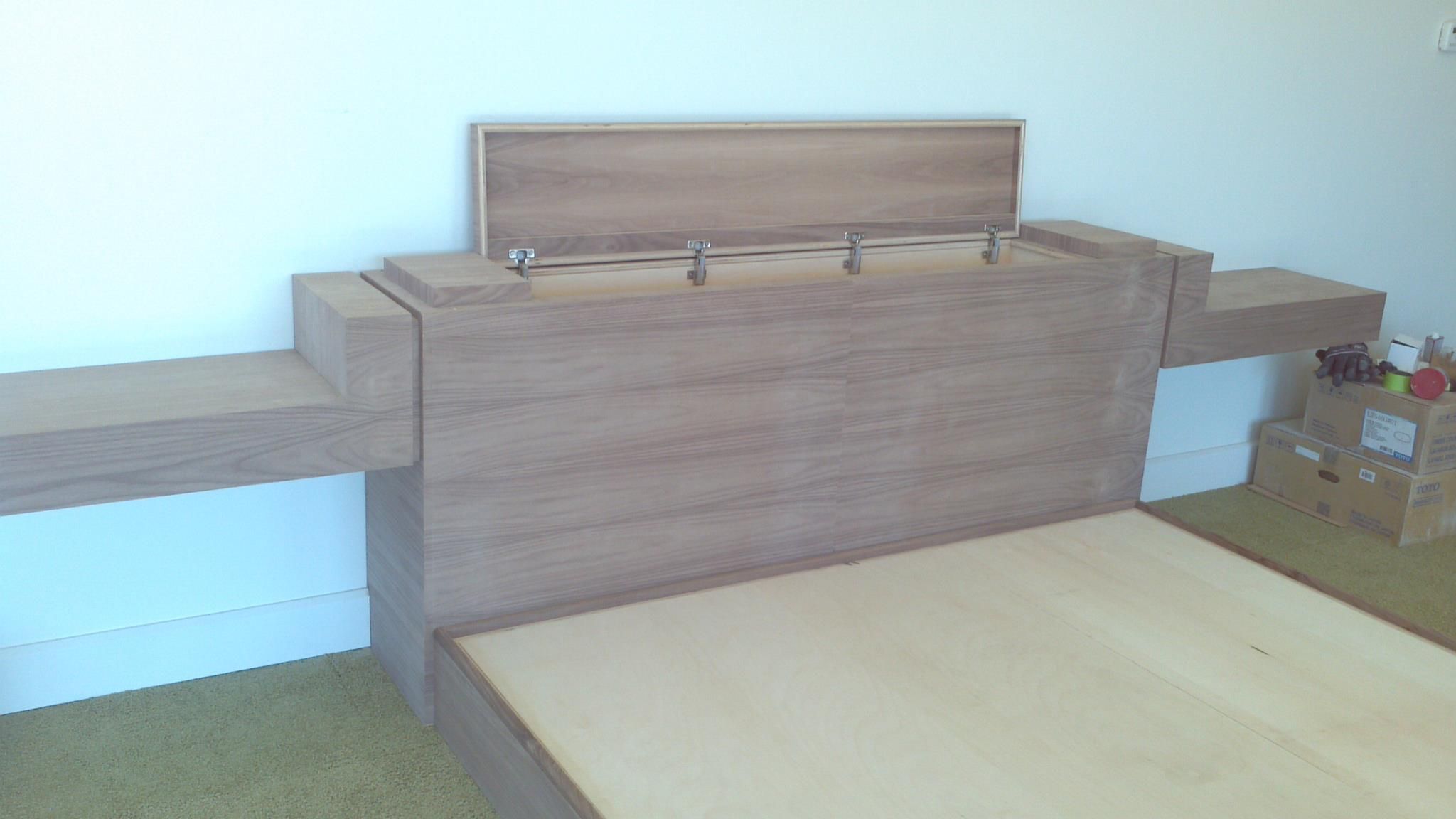 black walnut king bed,with hidden compartments,and........ Hidden