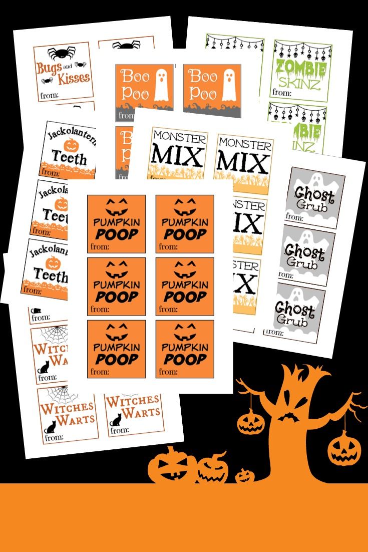 Free Halloween Treat Bag Tags | Halloween goodie bags, Printable halloween tags, Halloween treat ...