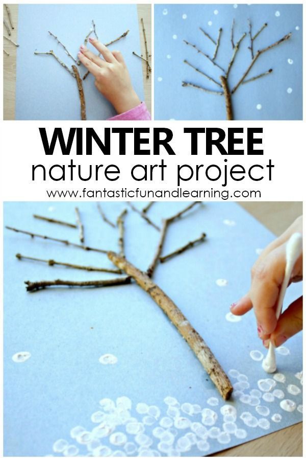 Winterbaumkunst für Kinder. Naturkunstprojekt für Vorschule und Kindergarten #...