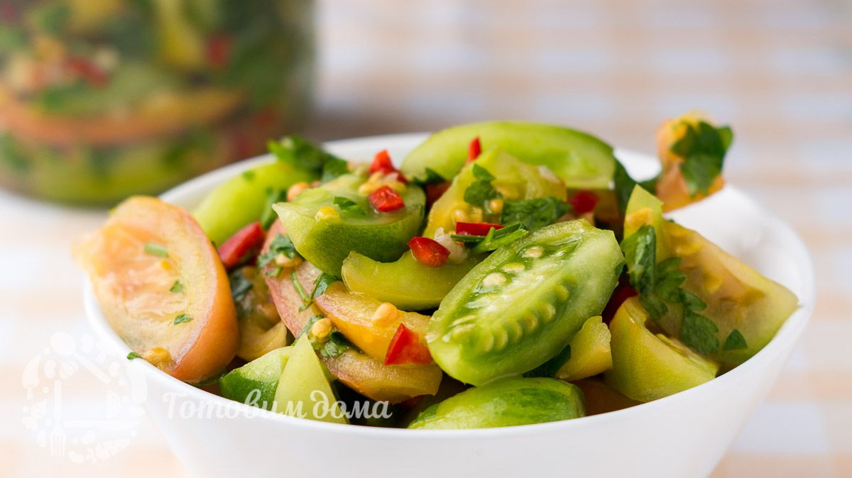 Зеленые помидоры по-грузински - 4 самых вкусных рецептов Зеленые помидоры, Еда,