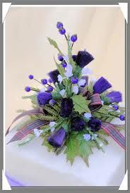 Scottish Thistle Flower Arrangements Google Search Tattoo Ideas Bought Thistle And Heather Cake Topper With Black Watch Plaid Ribbon Flower Scottish