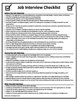 interview checklist
