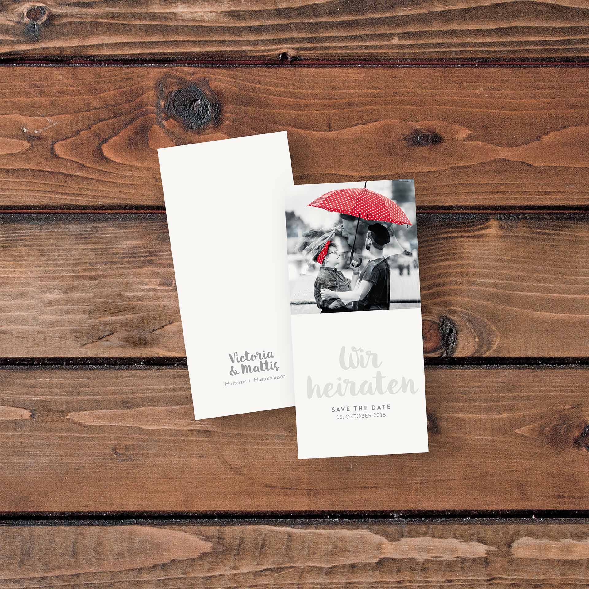 Einladungskarten Hochzeit Din Lang Einladungskarten – Klappkarte – DIN-lang im Hochformat mit Rückenfalz