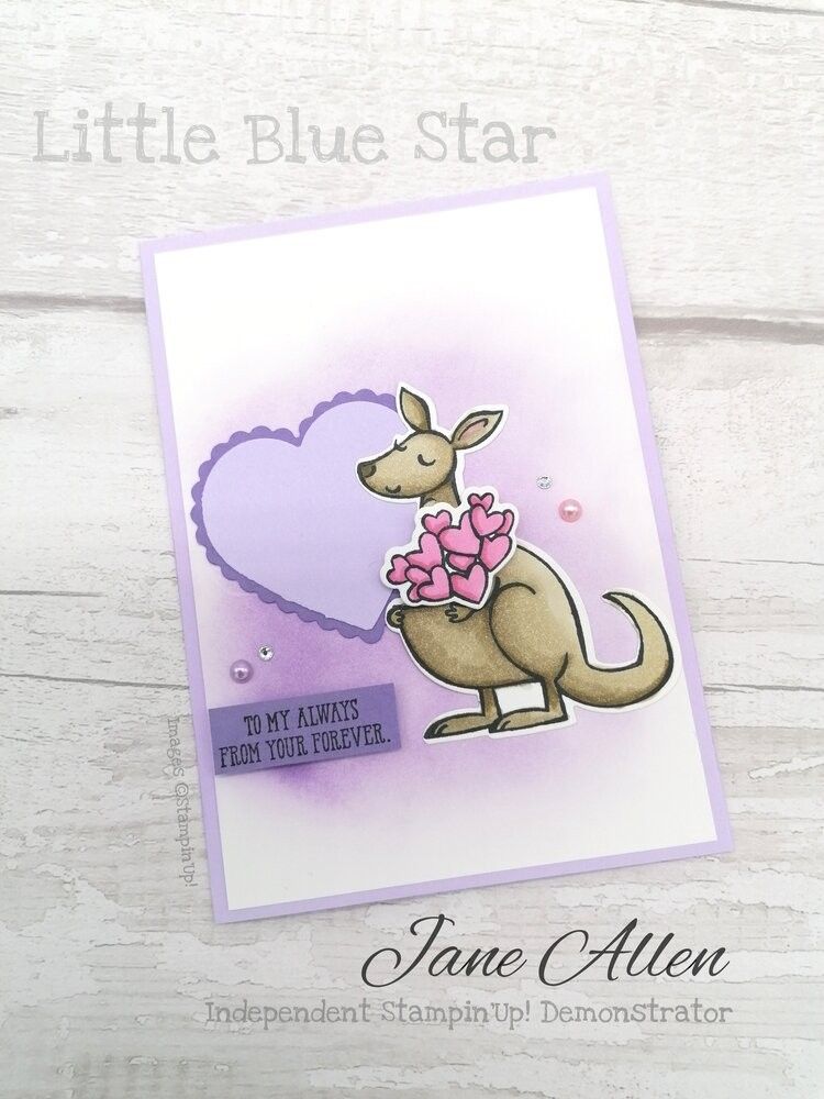 Valentine's Day card using Stampin'Up! kangaroo an Valentine's Day card using Stampin'Up! kangaroo an
