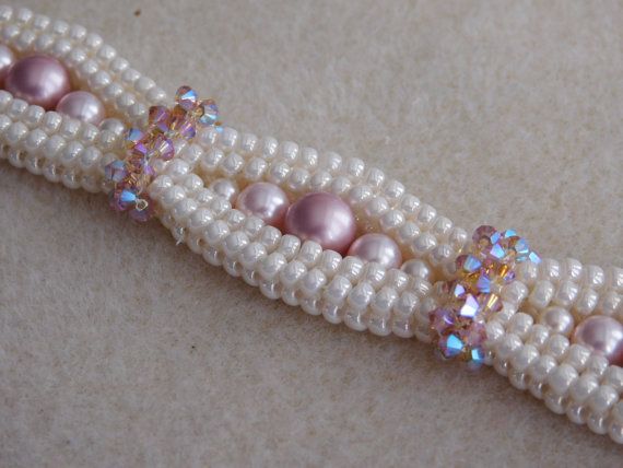 Beaded Bracelet Tutorial Pattern Instructions Jewelry Swarovski Beaded Bracelet Tutorial Pattern Instructions Jewelry Swarovski Pearl Bicone Seed Bead Beadweaving Diy Pdf Digital