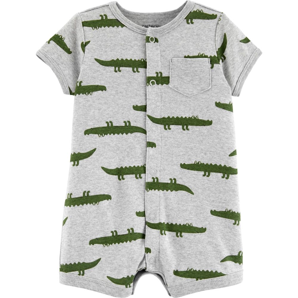 CARTER/'S ONE PIECE BABY BOY ROMPER NWT BLUE ALLIGATOR