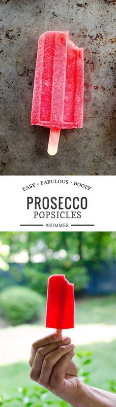 Raspberry Prosecco Popsicles #champagnepopsicles