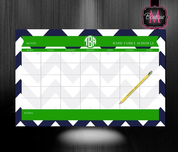personalized monthly calendars