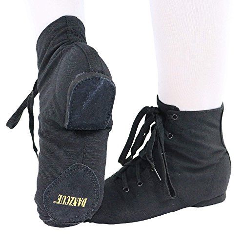Danzcue Womens Canvas Lace up Jazz Boot Shoes