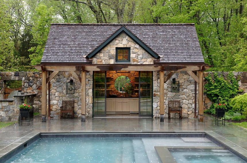 70 Pool House Designs To Thrill Your Outdoor Party Pool House Designs Small Pool Houses Pool House Interiors
