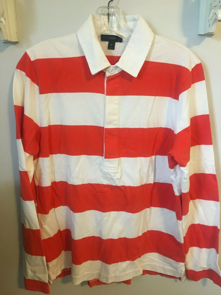 J Crew M Rugby Shirt Orange White Striped Polo Top Womens Henley New W Tags Fashion Clothing Shoes Tops Women S - Womens Red And White Stripe Rugby Shirt J Crew M Rugby Shirt Orange White Striped Polo Top Womens Henley New W Tags Fashion Clothing Shoes Tops Women S - Womens Red And White Stripe Rugby Shirt