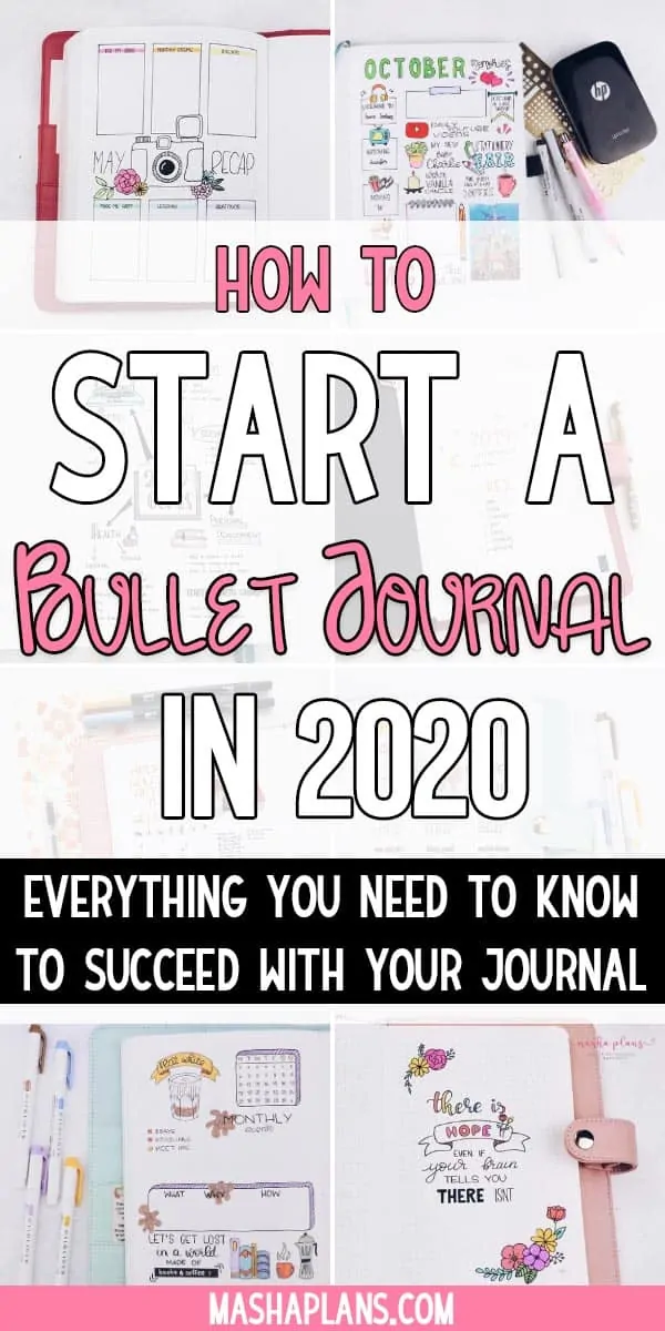 Want to learn how to Bullet Journal? Thinking of starting your Bullet Journal adventure in 2020? Here is everything you need to know. Check out these 7 Bullet Journal tips that will allow you to successfully start your Bullet Journal and make the habit stick. #mashaplans #bulletjournal #howtobulletjournal #bulletjournalideas #bujo #bulletjournaljunkies Bullet Journal For Beginners, Self Care Bullet Journal, Bullet Journal How To Start A, Bullet Journal Junkies, Bullet Journal Notebook, Bullet Journal Spread, Bullet Journal Inspo, Bullet Journals, Art Journals