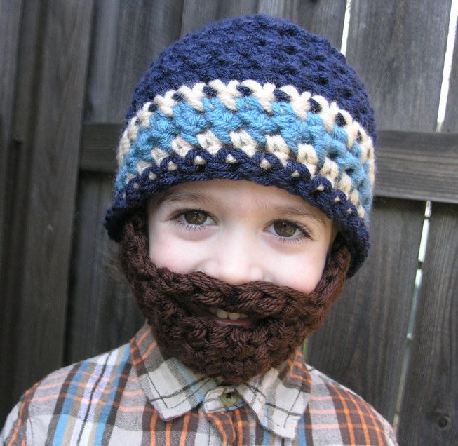 Instant Download- Pattern for Crochet Bearded Beanie size 12mo-2T #crochetedbeards