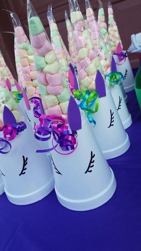 #funicorn Party Favors. Jolie idée pour la fête d'anniversaire de la petite fille. Guimau...