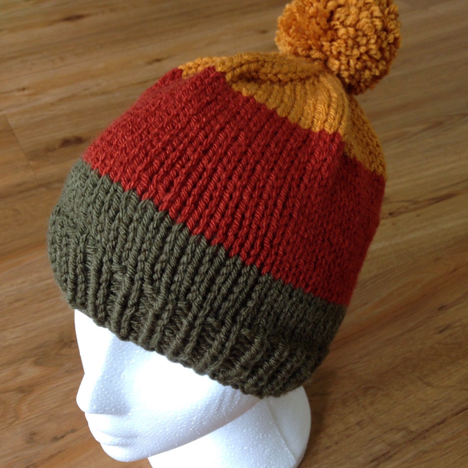 Rather proud of my new design colour block beanie hat with bobble ...