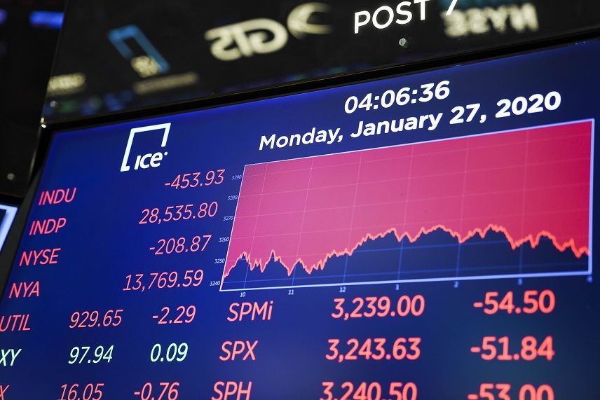 Stock Market Digital Graph Chart On Led Display Concept A Large