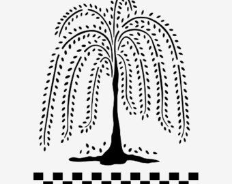 willow primitive stencil tree leaf leaves checkerboard checkerboard templates