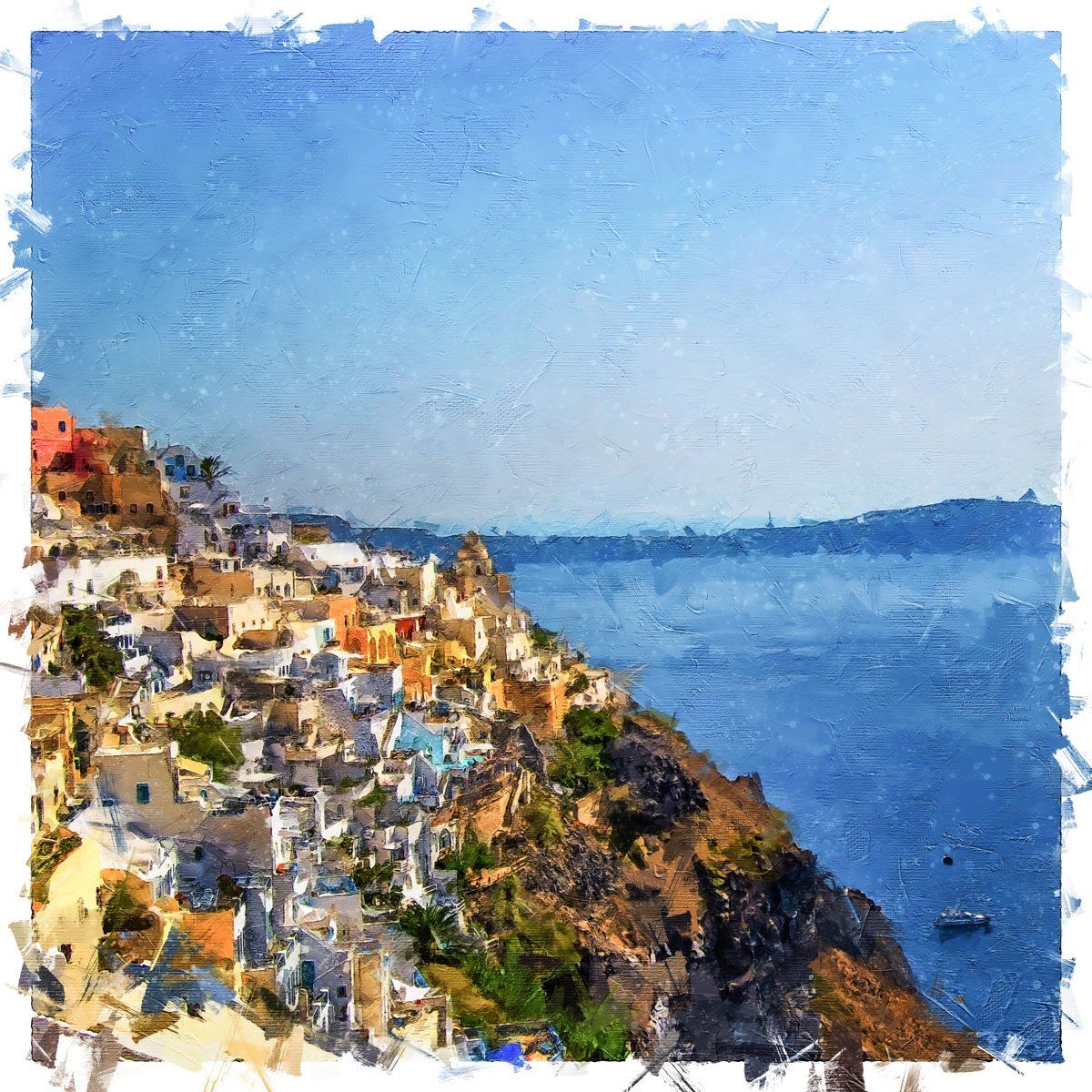 Youri Ivanov | Jouris Kunst Graphic Artwork, Canvas Paper, Digital Graphics, Santorini, Saatchi Art, Coastline, Water, Outdoor, Kunst