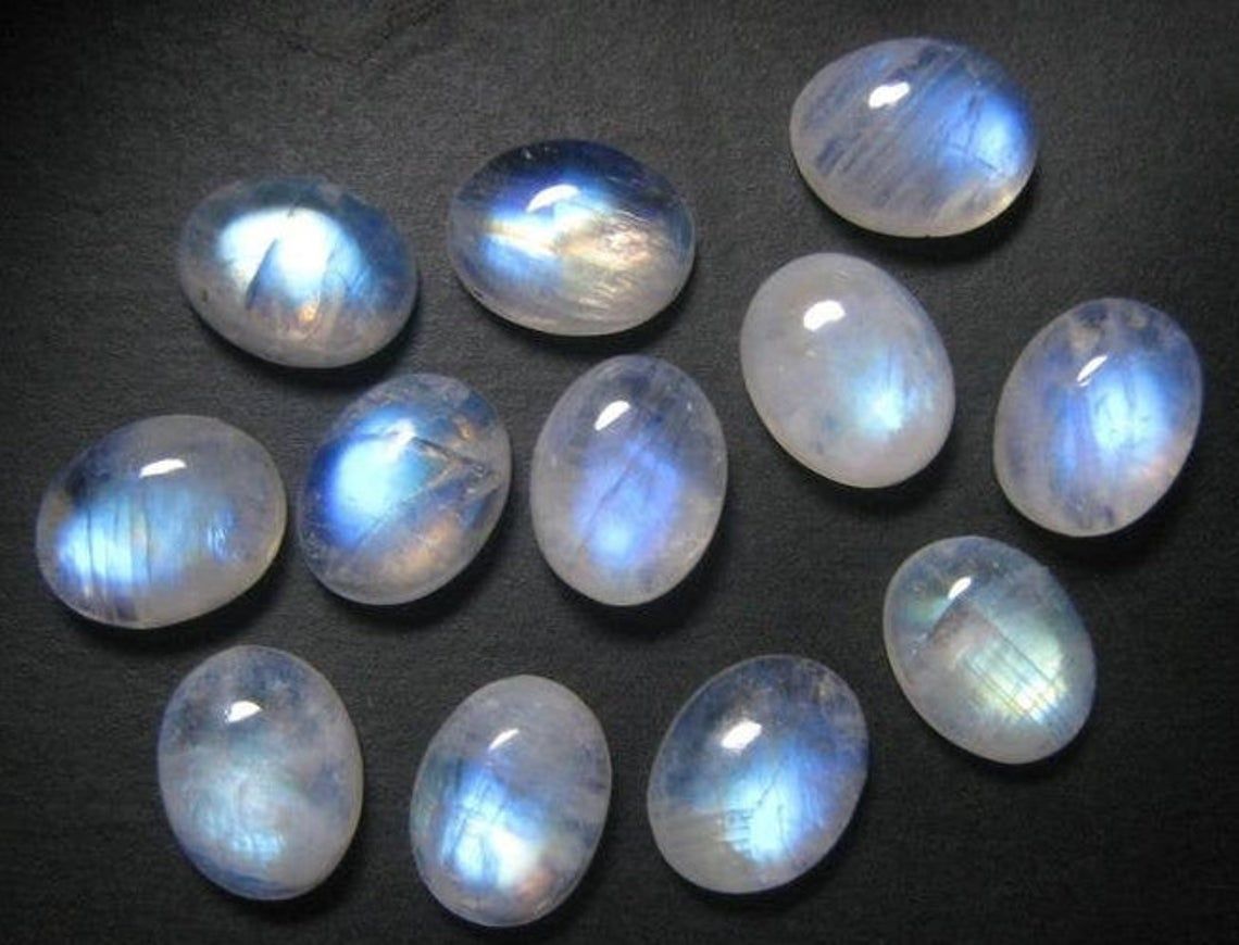High Quality Rainbow Moonstone White Rainbow Moonstone Cabochons Natural Rainbow Moonstone Cabochons Natural Moonstone Rainbow Moonstone