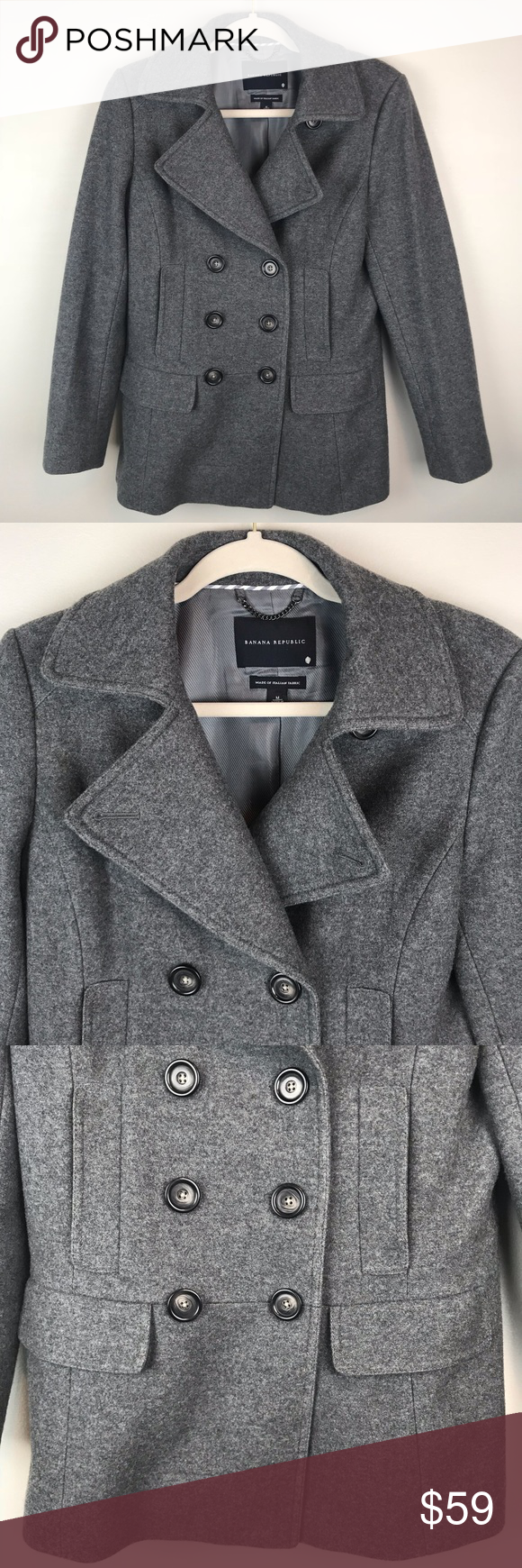 banana republic wool pea coat jacket peacoat cl with banana republic coat size chart