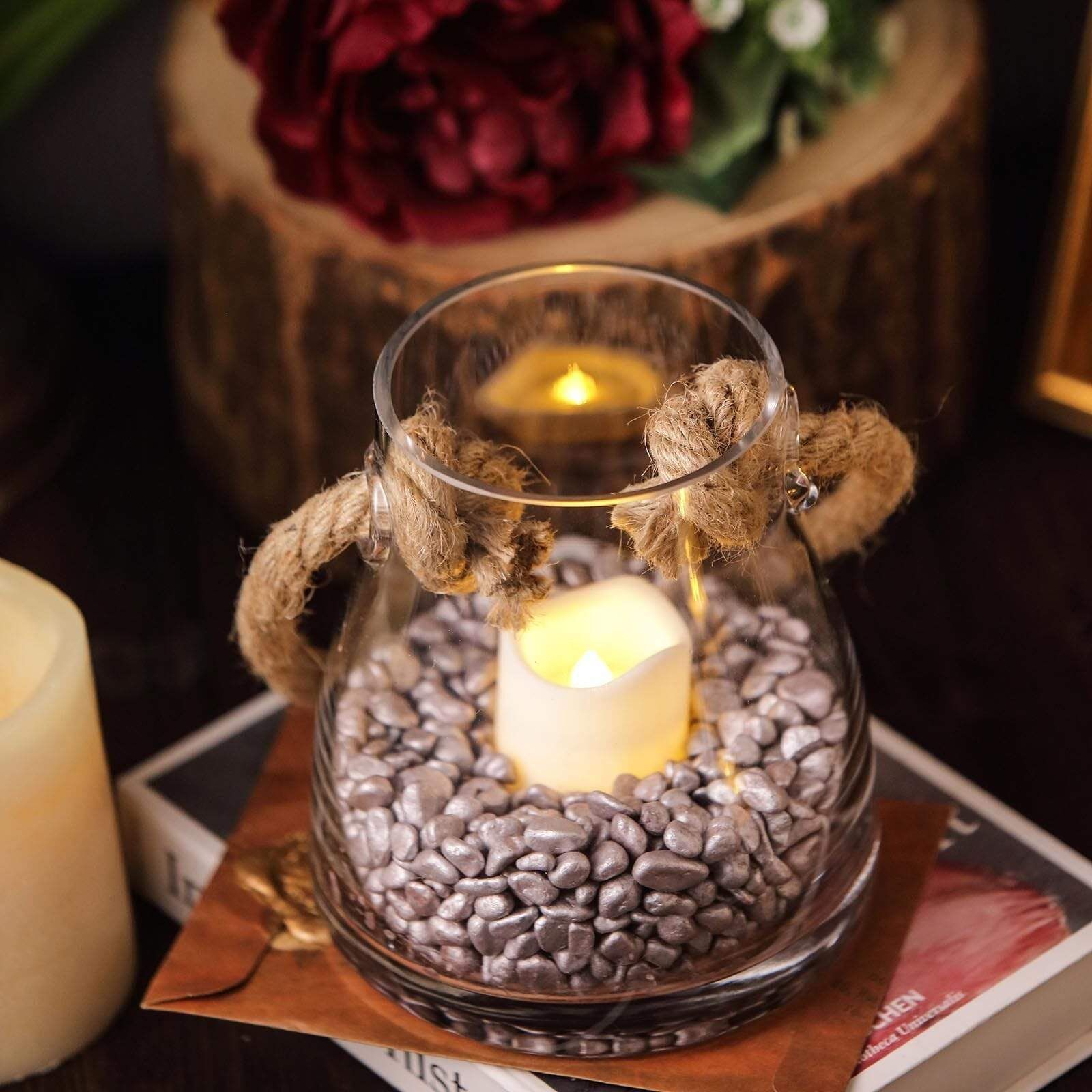 2 pcs 9 tall Glass Hanging Vases - Votive Candle Holder with Jute Rope - Clear VASE_A38_9 Elegant Candle Holders, Glass Votive Candle Holders, Clear Glass Vases, Votive Candles, Glass Jars, Hanging Glass Terrarium, Hanging Vases, Diy Hanging, Succulent Terrarium