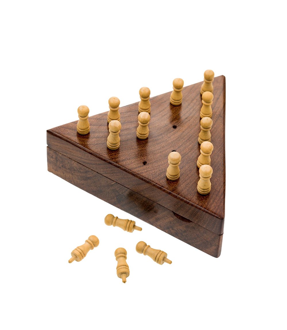 Handcrafted Triangle Peg Game Wooden Board By Matr Boomie Peg Board handcrafted-triangle-peg-game-wooden-board-by-matr-boomie-peg-board