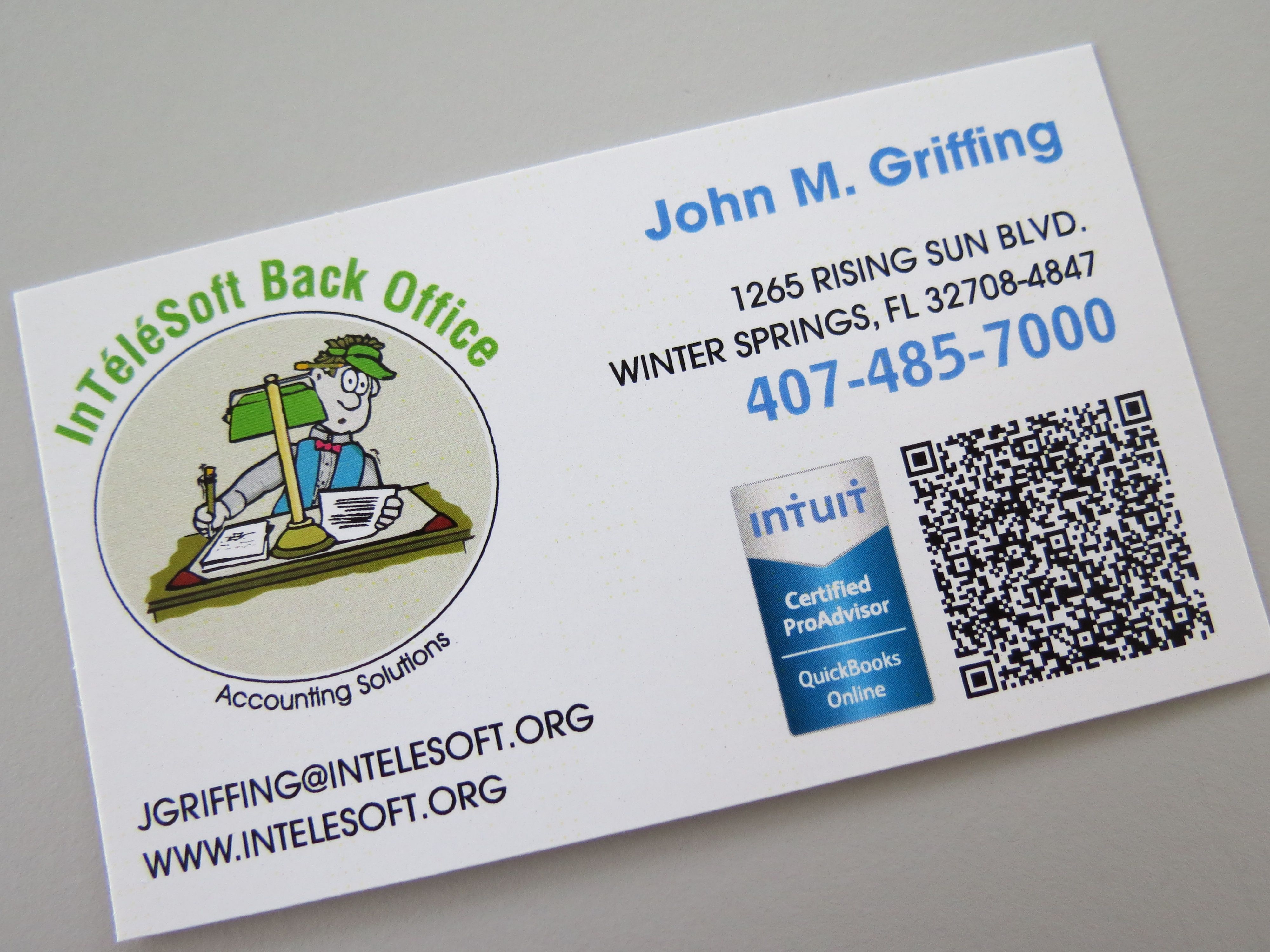 Business Cards Digital, 1Sided, QR Code www.winterpark