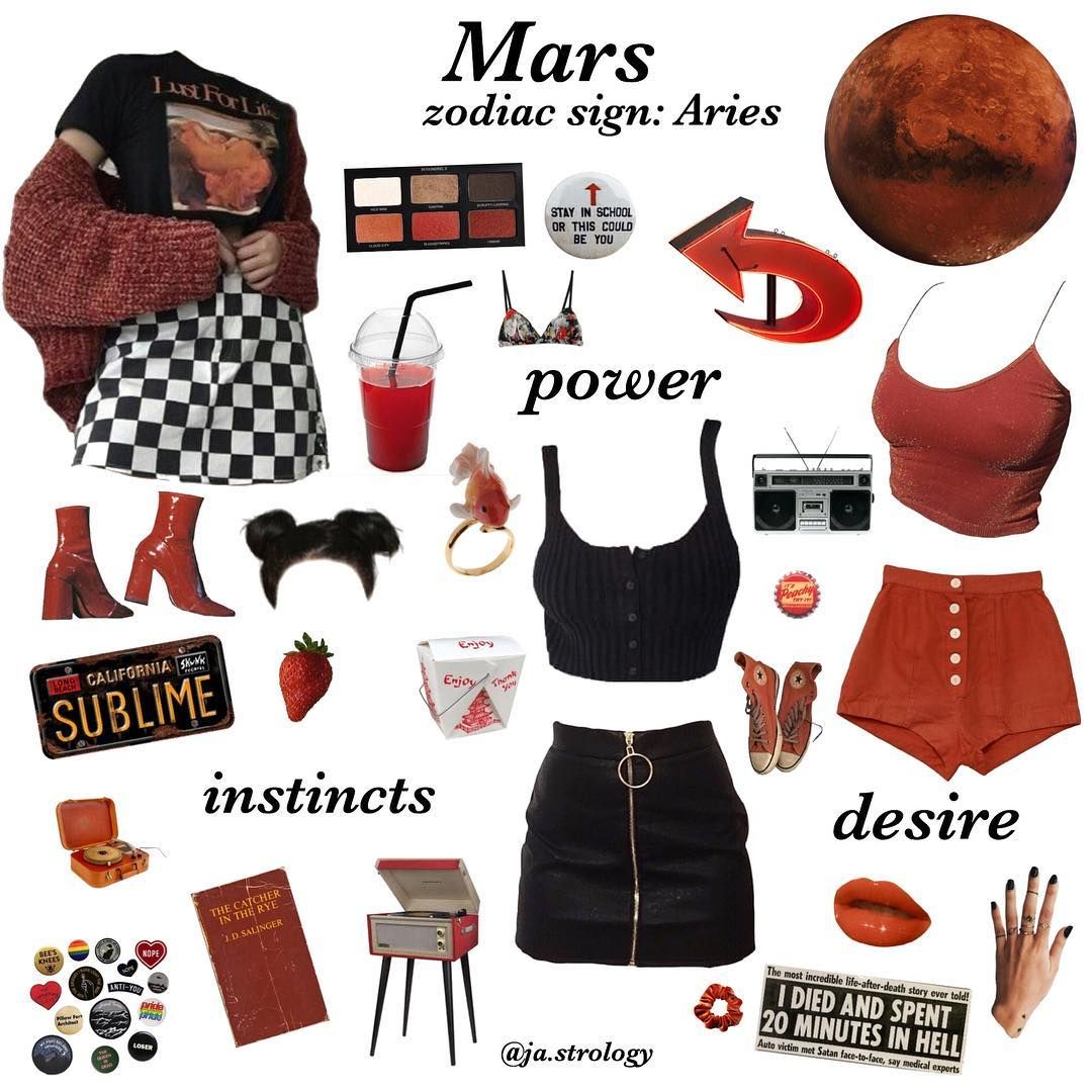 Astrology On Instagram Comment Which Sign We Should Post Next Moodboard Mars The Ruler Of Aries F In 2020 Aesthetic Clothes Aries Outfits Zodiac Clothes