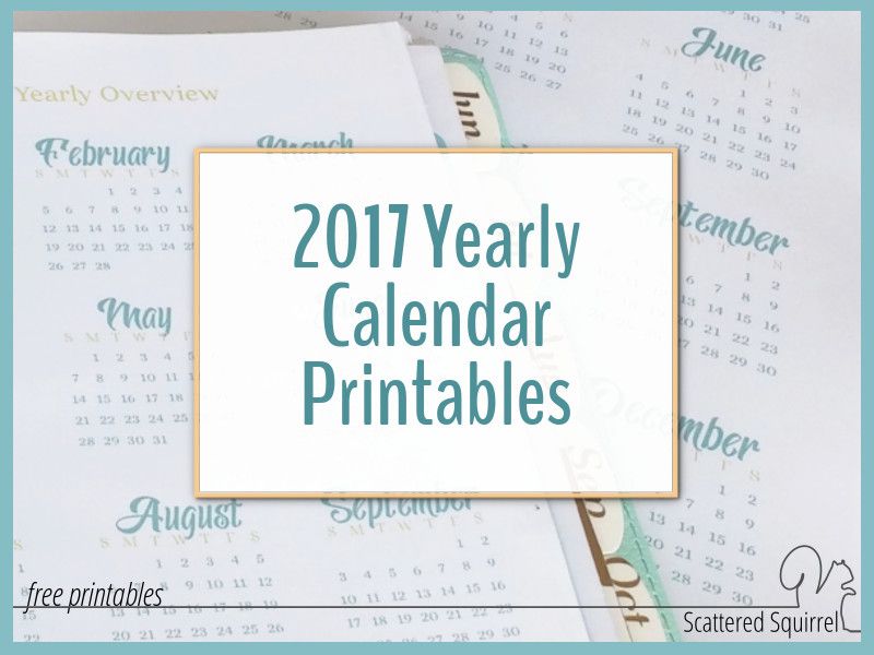 download year calendar 2017