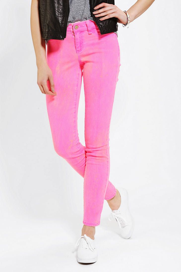 Pink Neon skinny jeans exclusive photo Pink Neon skinny jeans rare photo